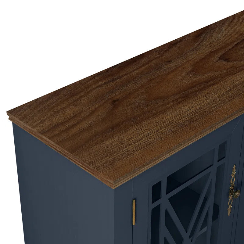 Three Door Wood Accent Cabinet French Country Style