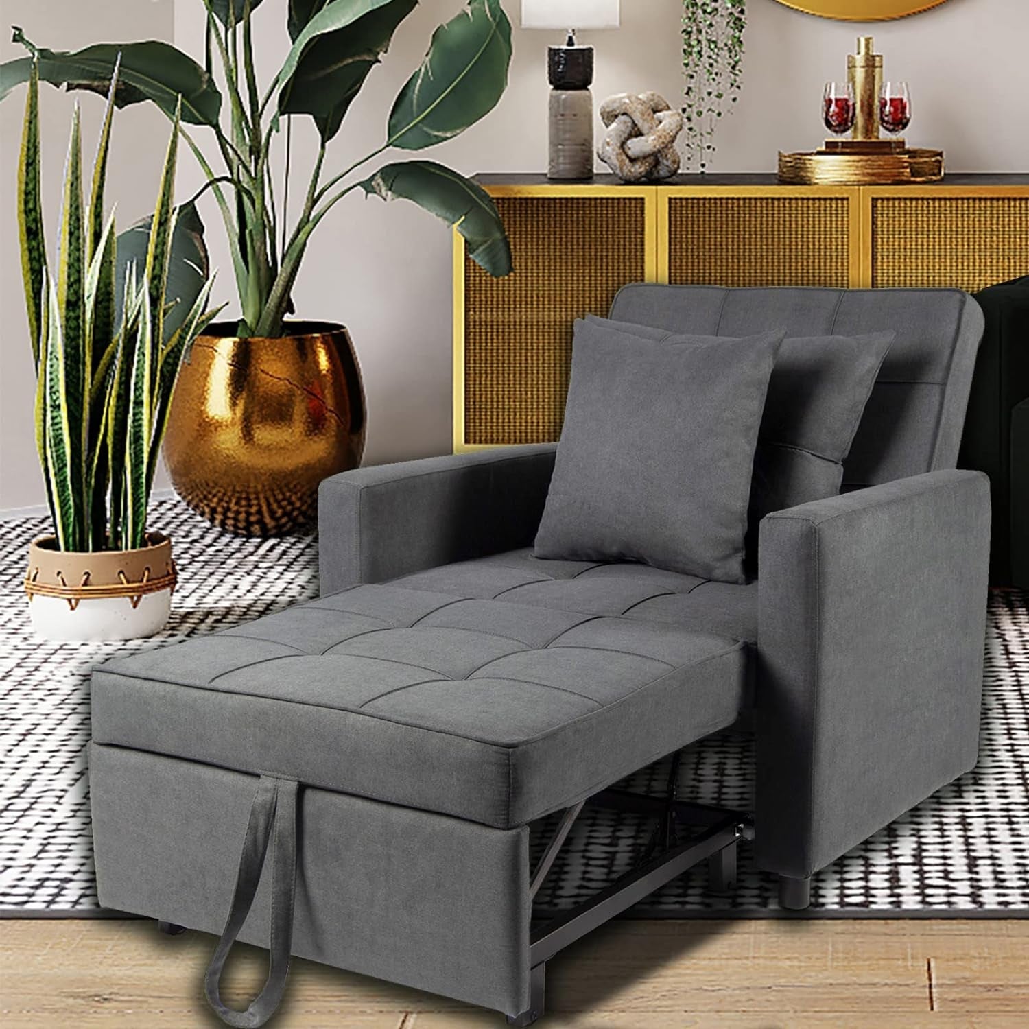 Three In One Convertible Sofa Chair Lounger Recliner Bed