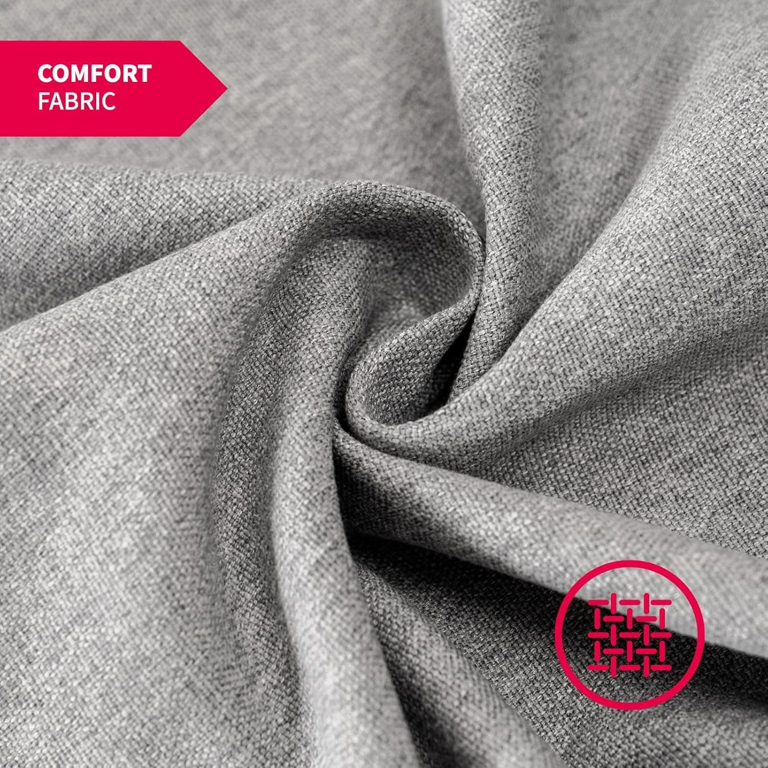 Three Piece Linen Sofa Set With Nailhead Trim In Light Grey