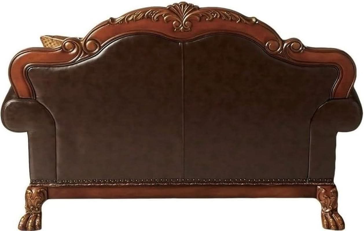 Three-Piece Living Room Set Cherry Oak Sofa Loveseat Chair