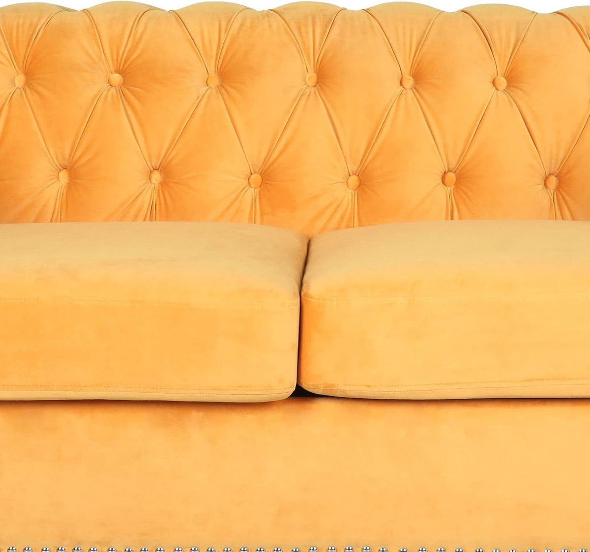 Three Piece Mango Velvet Chesterfield Sofa Set With Club Chair And Loveseat For Living Room