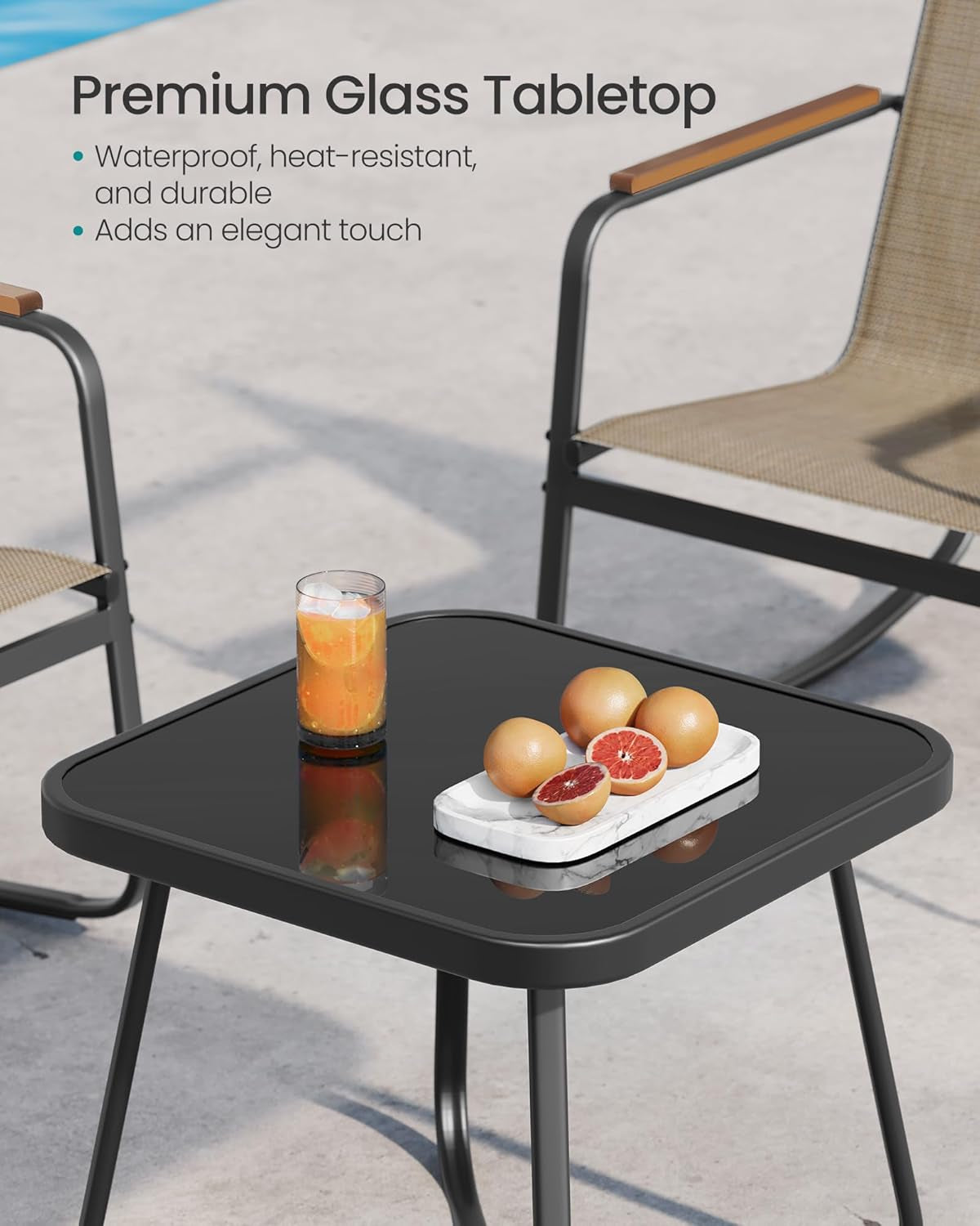 Three-Piece Outdoor Patio Furniture Set with Rocking Chairs