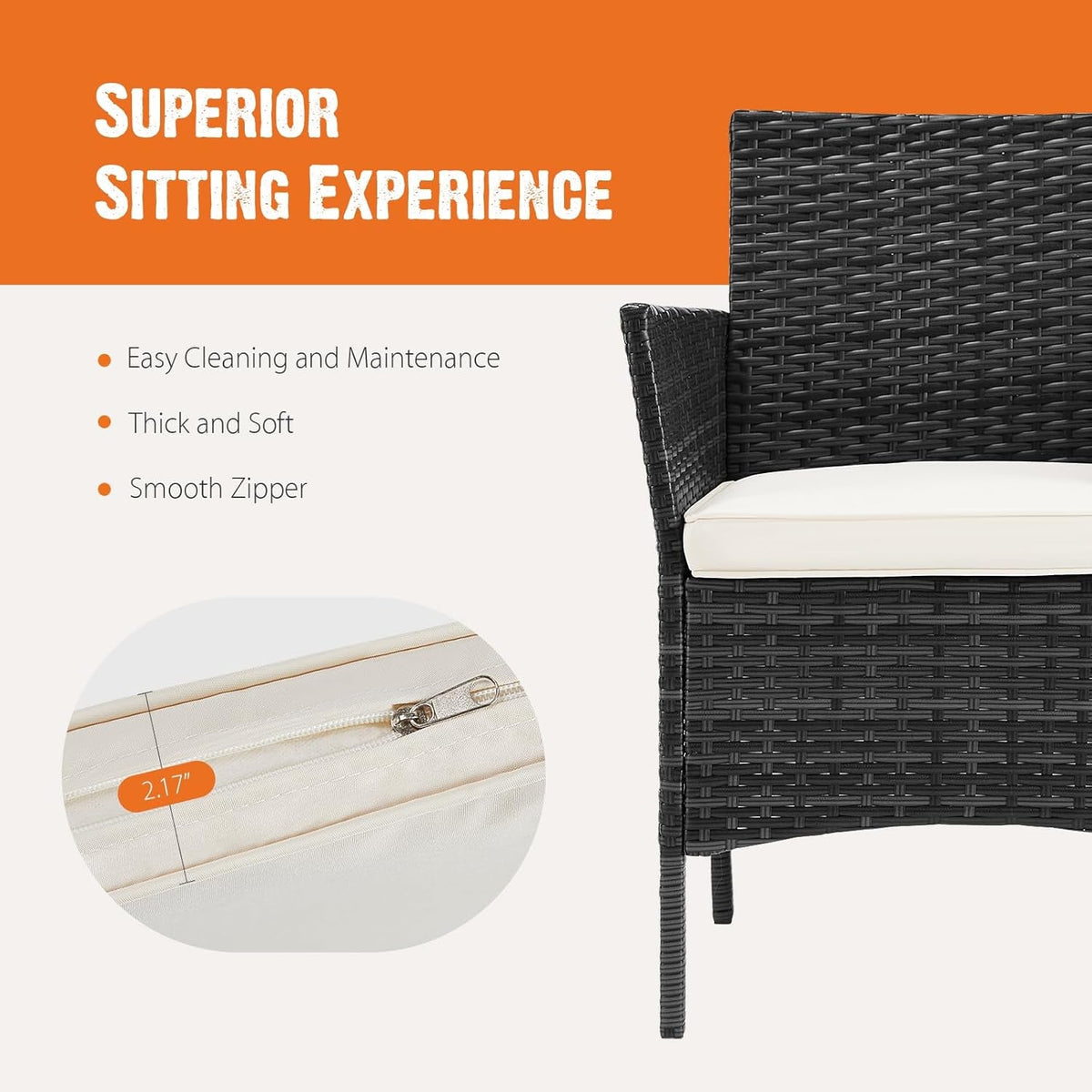 Three-Piece Outdoor Patio Set With Cushions And Glass Table