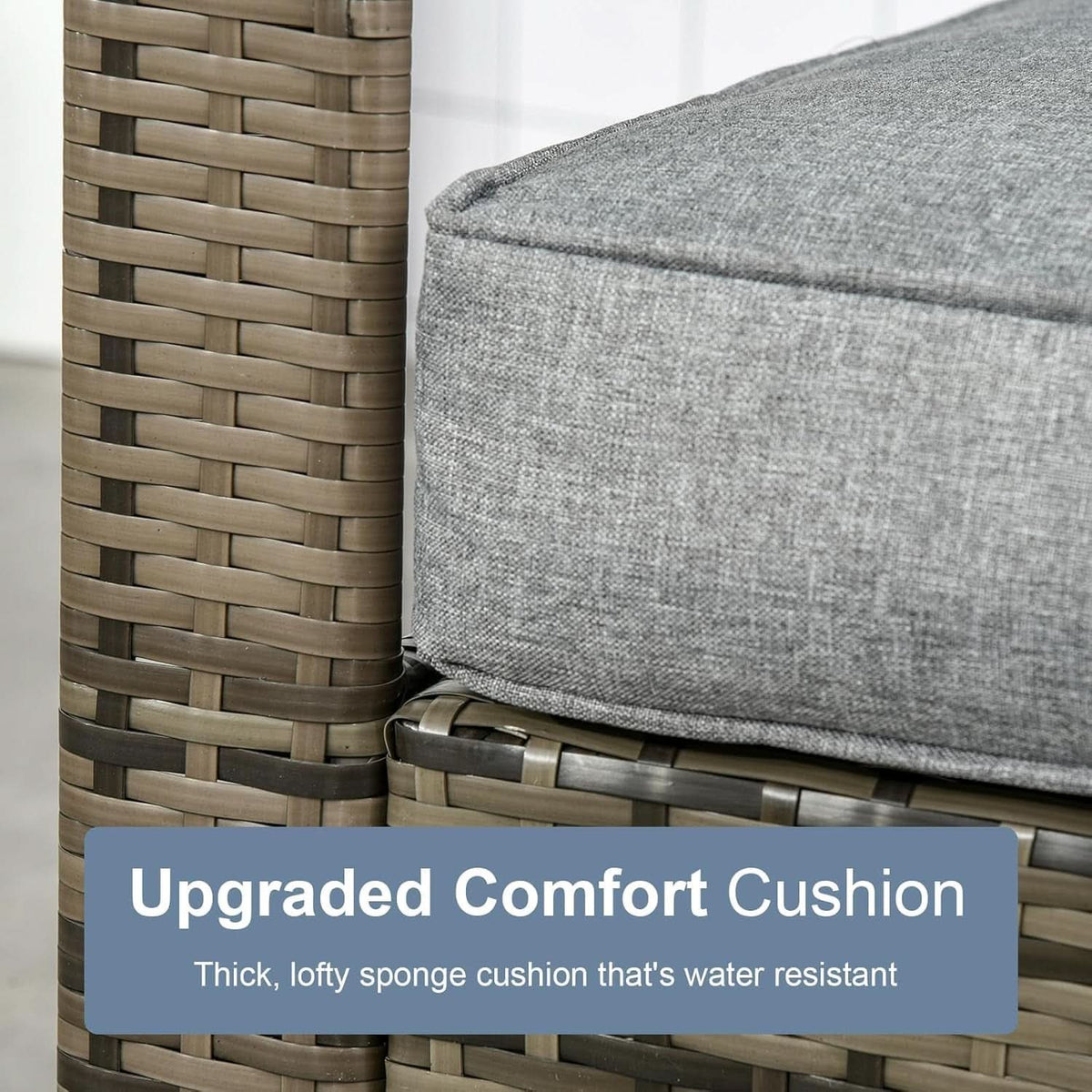 Three Piece Patio Furniture Set with Cushions and Table