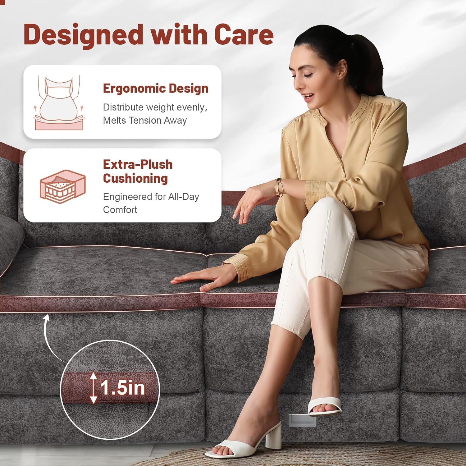 Three Seater Recliner Sofa With USB Ports And Cup Holders