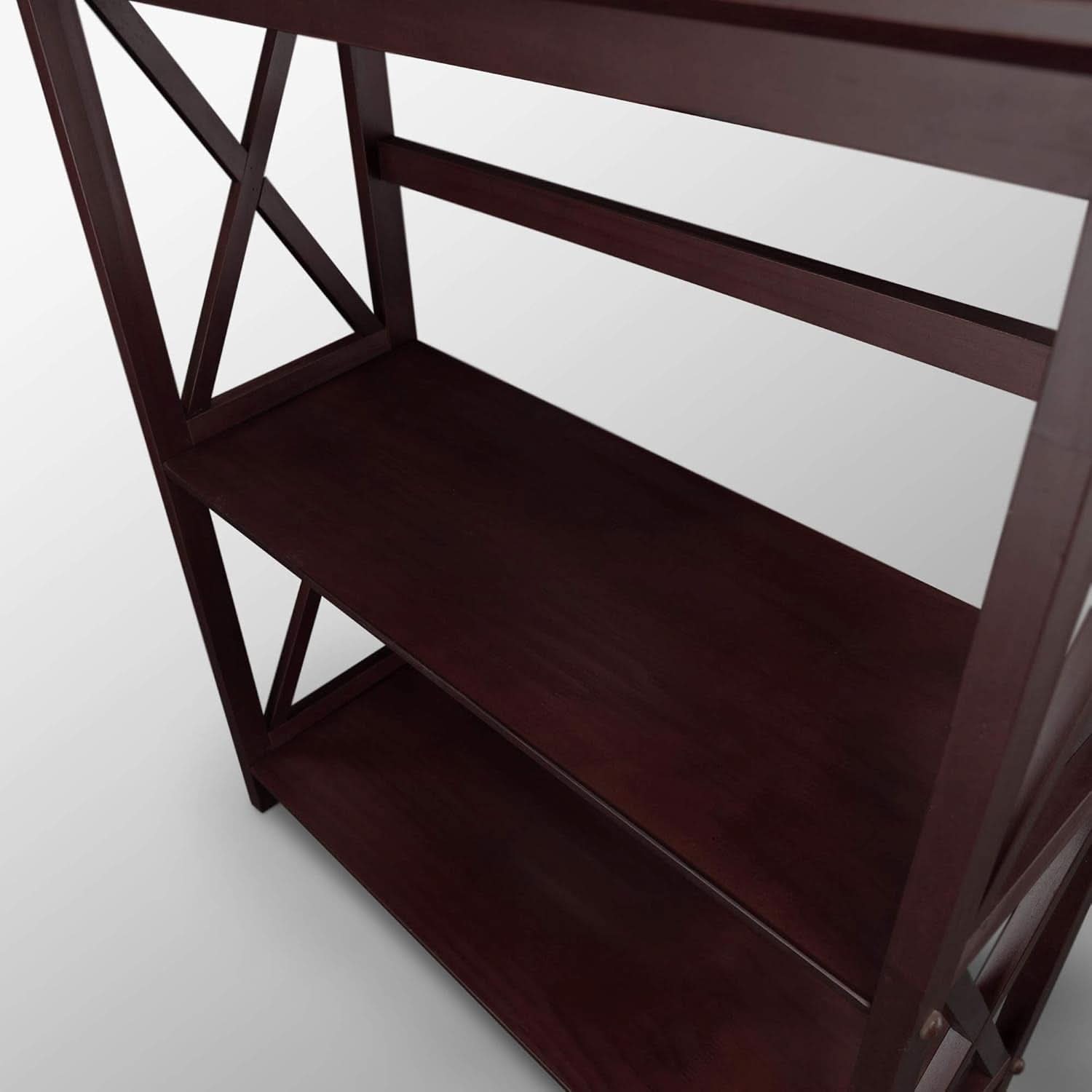 Three-Shelf Solid Wood Bookcase For Home Office Storage