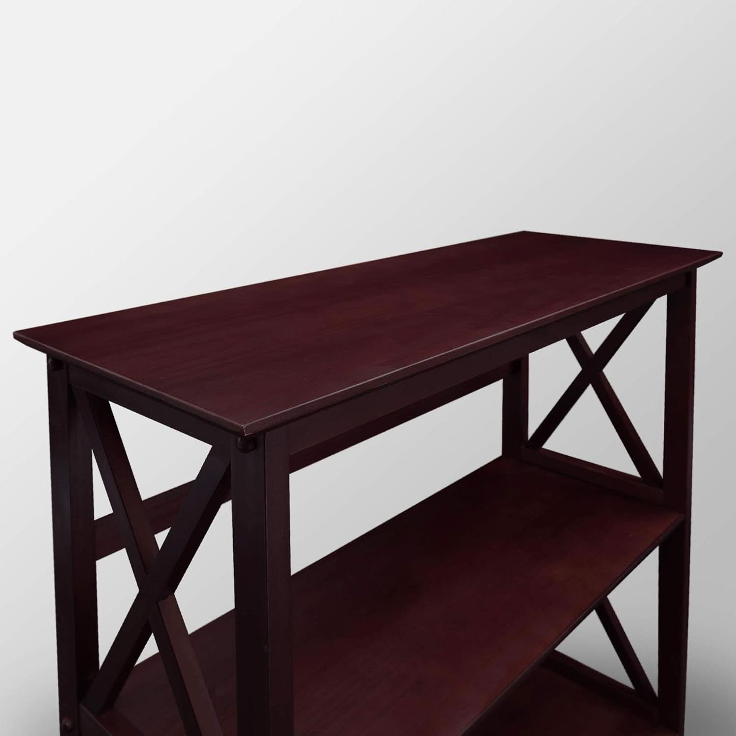 Three-Shelf Solid Wood Bookcase For Home Office Storage