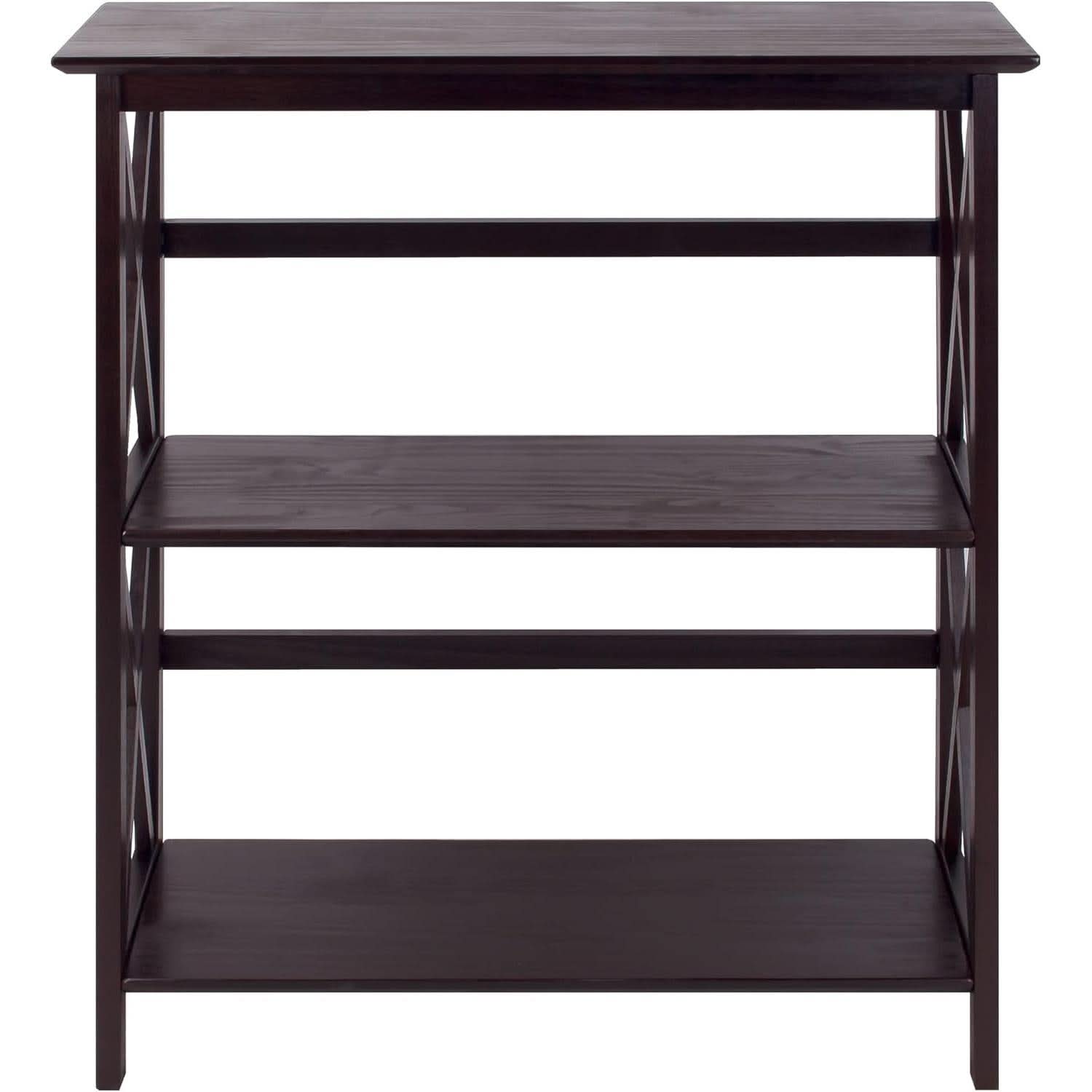 Three-Shelf Solid Wood Bookcase For Home Office Storage