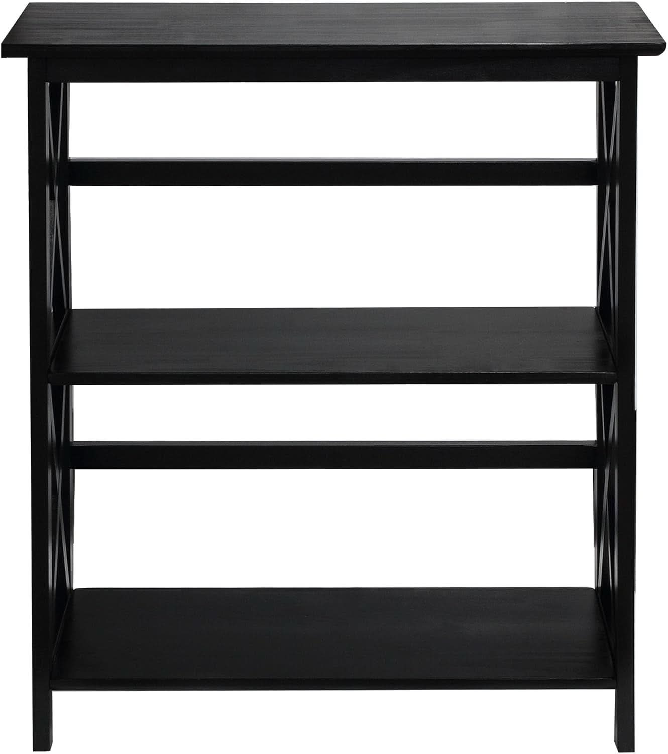Three Shelf Solid Wood Bookcase For Living Room Storage