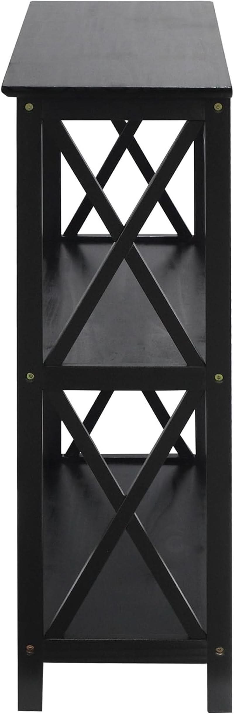 Three Shelf Solid Wood Bookcase For Living Room Storage