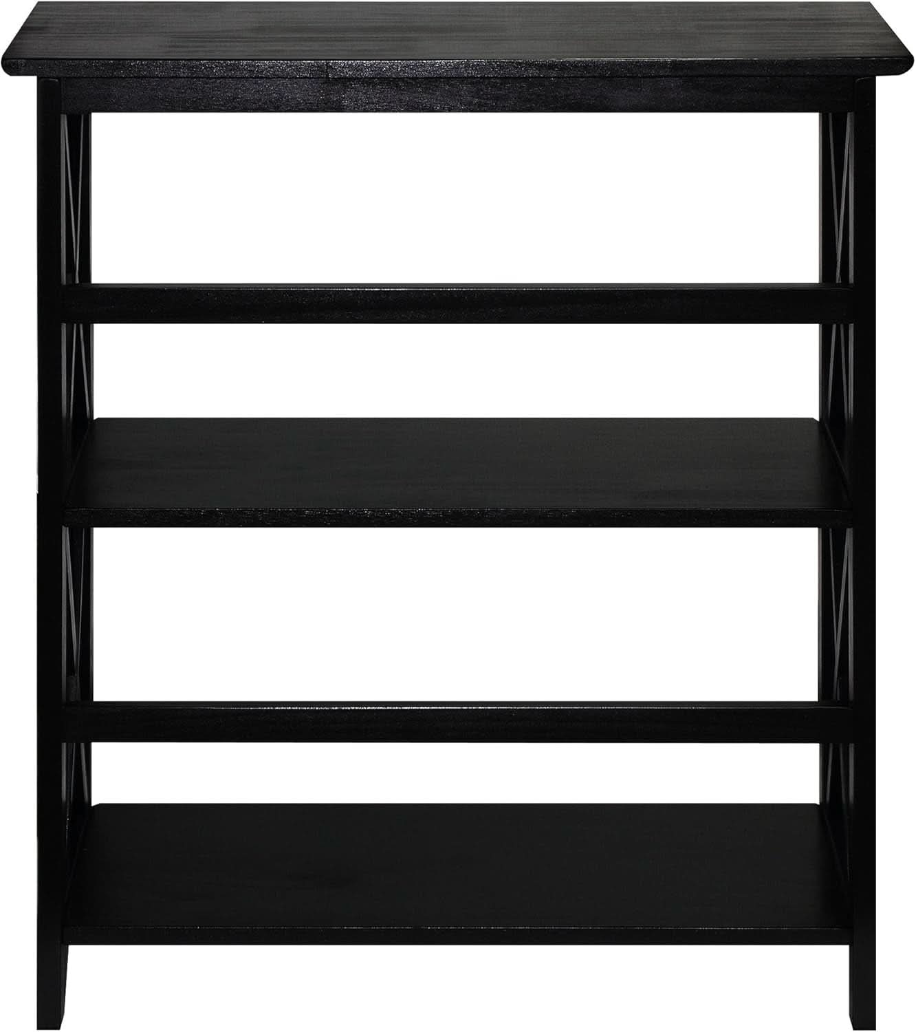 Three Shelf Solid Wood Bookcase For Living Room Storage