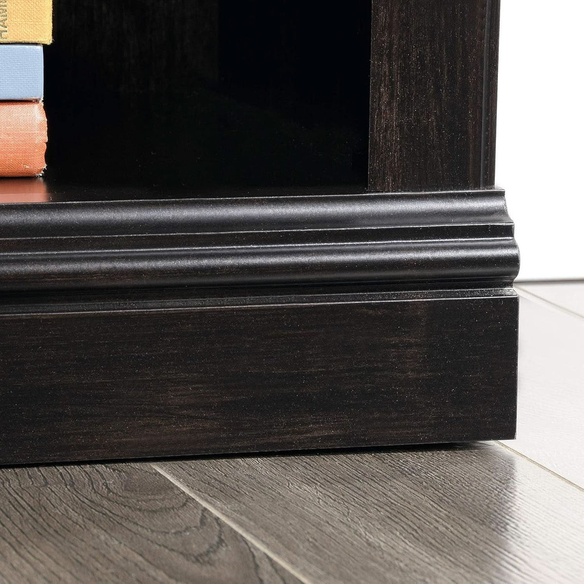 Three Tier Wooden Book Shelf Estate Black with Adjustable Shelves Multipurpose Bookshelf for Home Office And Living Room