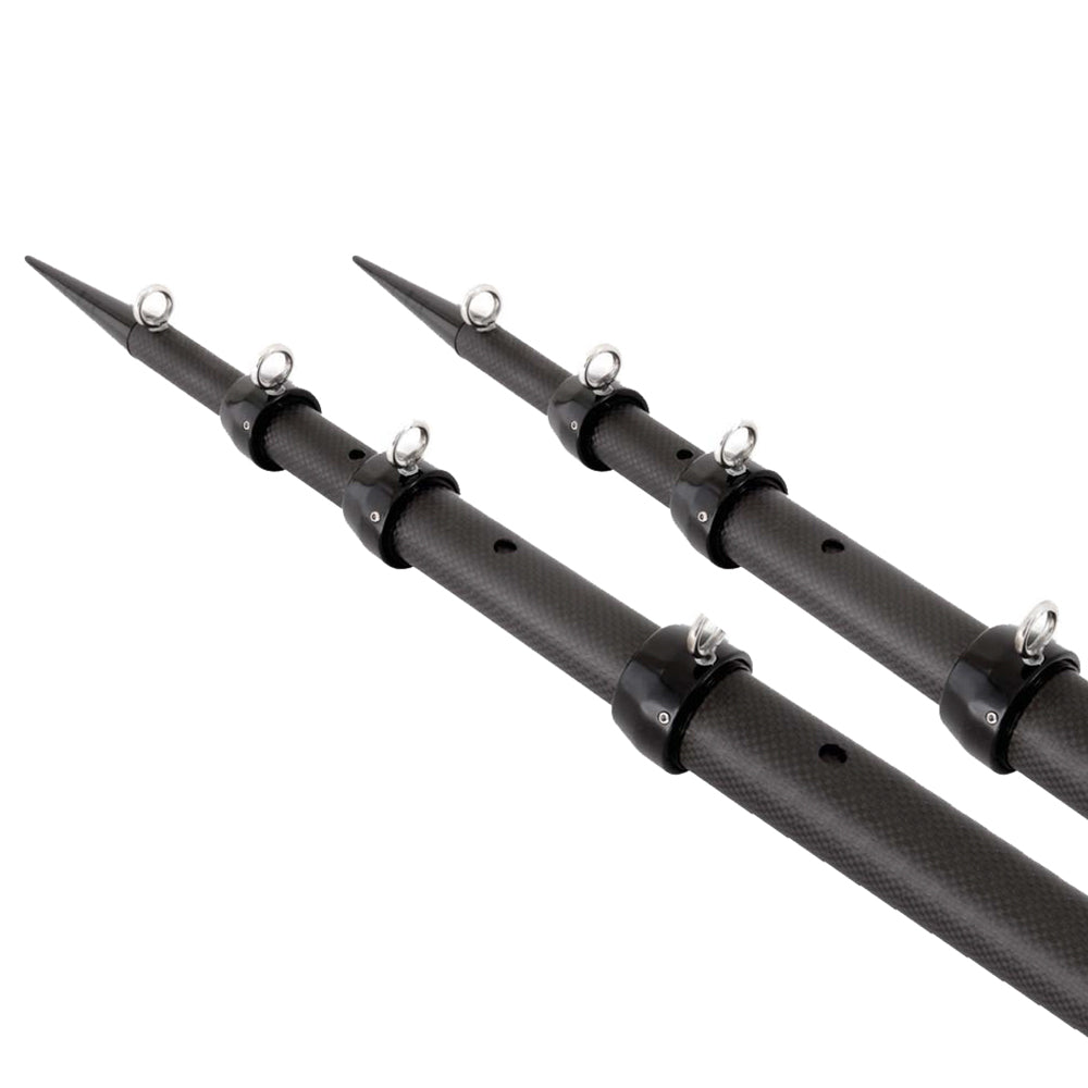 Tigress XD 3K Carbon Fiber Telescoping Outrigger Poles - 21' - Matte Black/ Black -