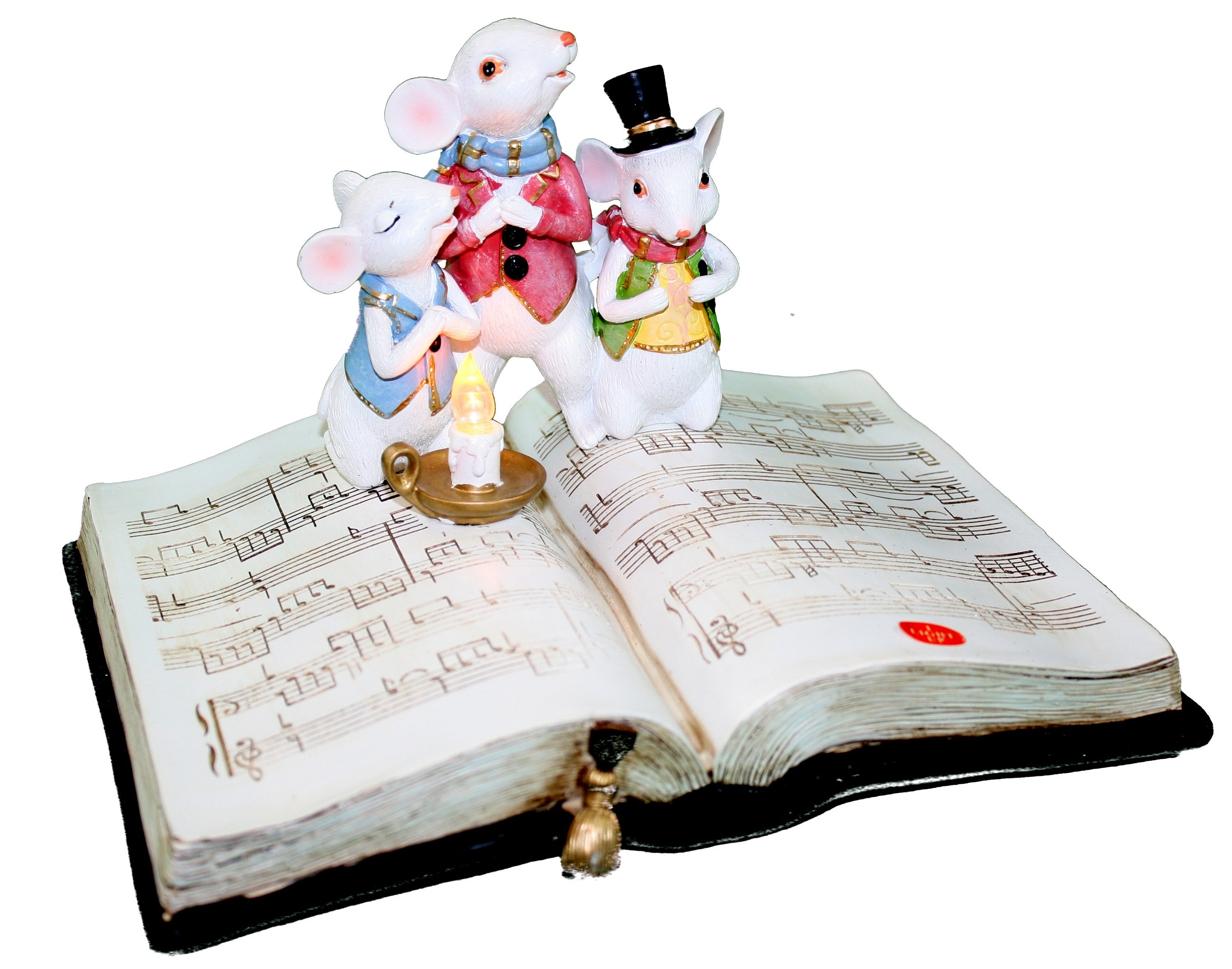 Tii Collections Light Up Mouse Carolers On A Music Book
