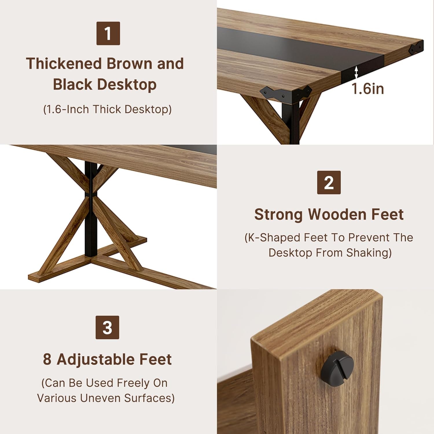 Timbercrafted 71 Inch Dining Table With Waterproof Surface