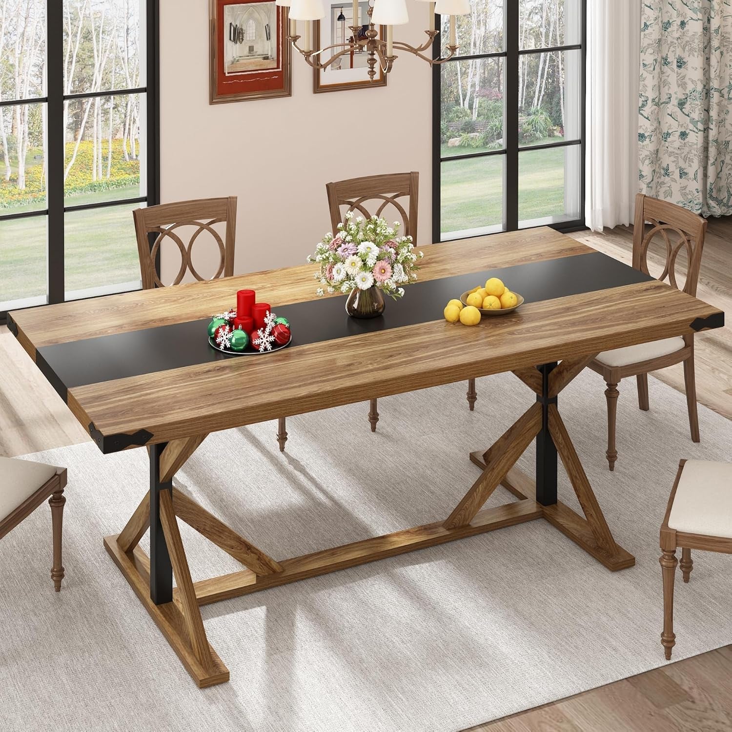 Timbercrafted 71 Inch Dining Table With Waterproof Surface