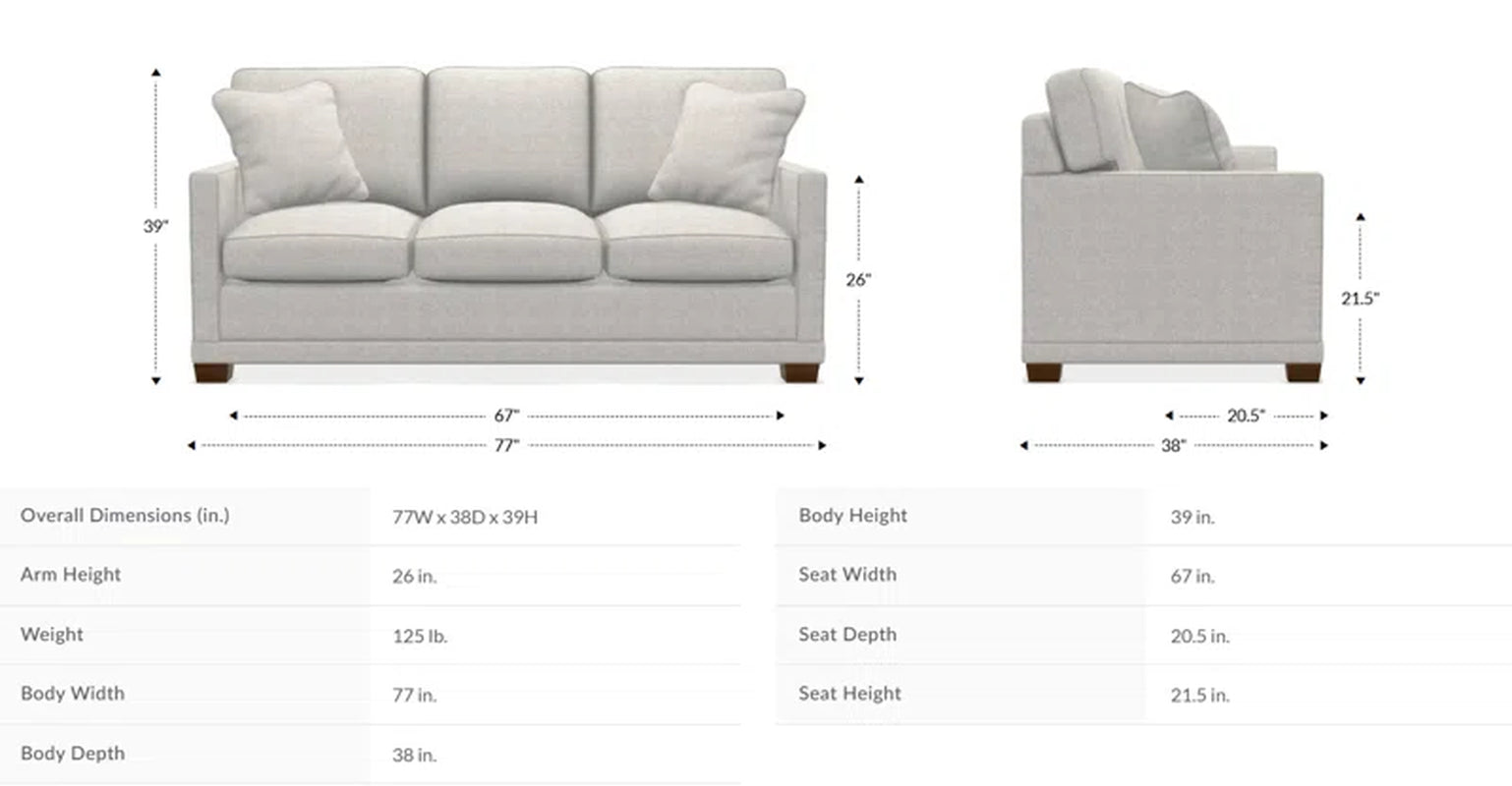 Timeless Design Stationary Sofa With Track Arms For Home