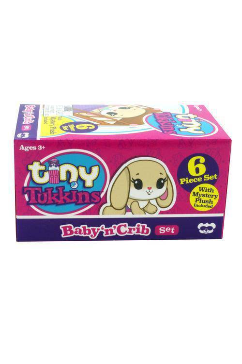 Tiny Tukkins Blind Pack 6-Piece Set with Crib & Mystery Plush for Kids