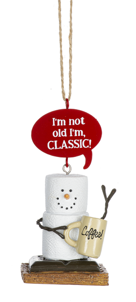 Toasted S'mores Aging Pun Ornament - I'm Classic