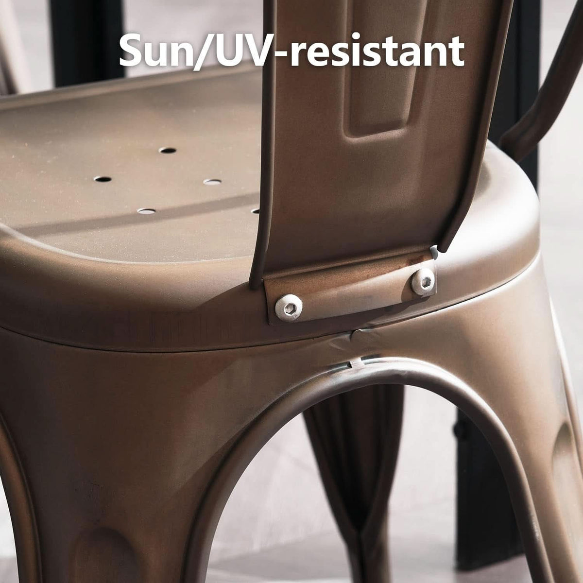 Tolix Style Metal Dining Chair 18 Inch Stackable Set Of 4