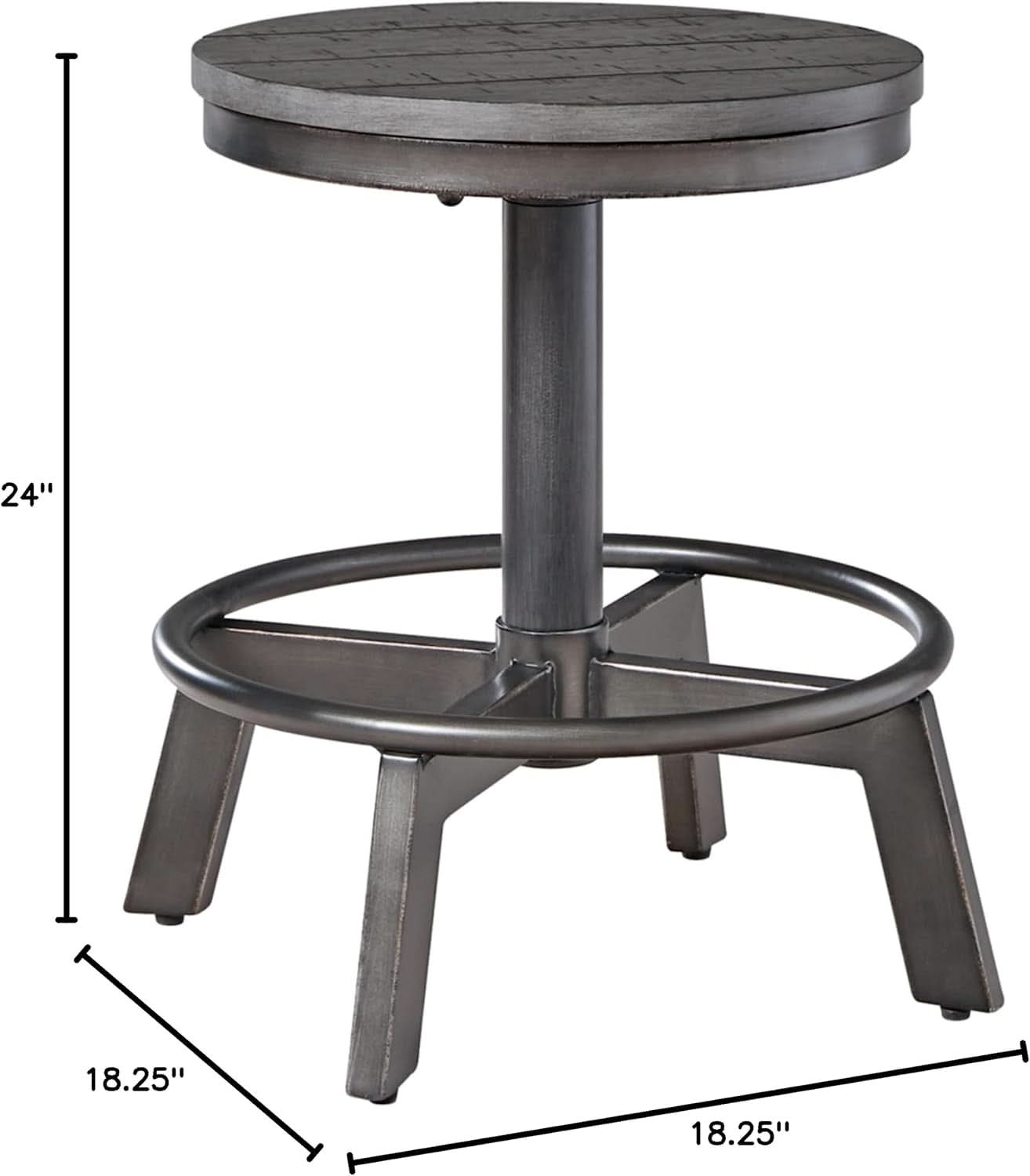 Torjin Gray Industrial Counter Height Stool Set of Two
