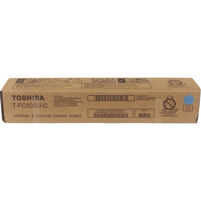 Toshiba Original High Yield Laser Toner Cartridge - Cyan - 1 Each TFC505UC
