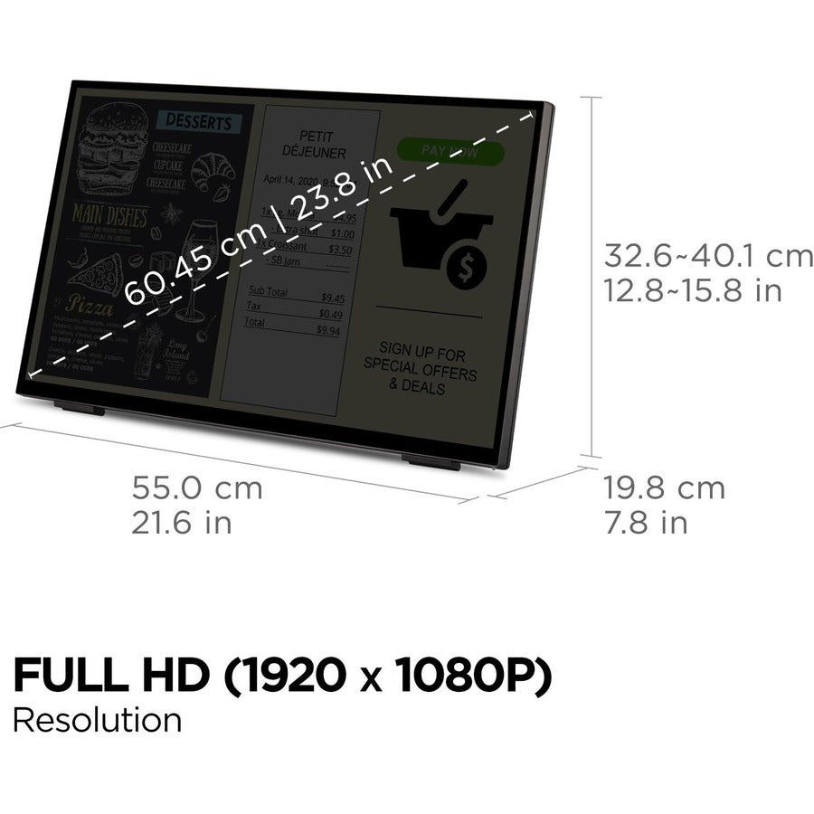 Touch Screen Monitor 24 Inch - Interactive PCAP Display | ViewSonic TD2465