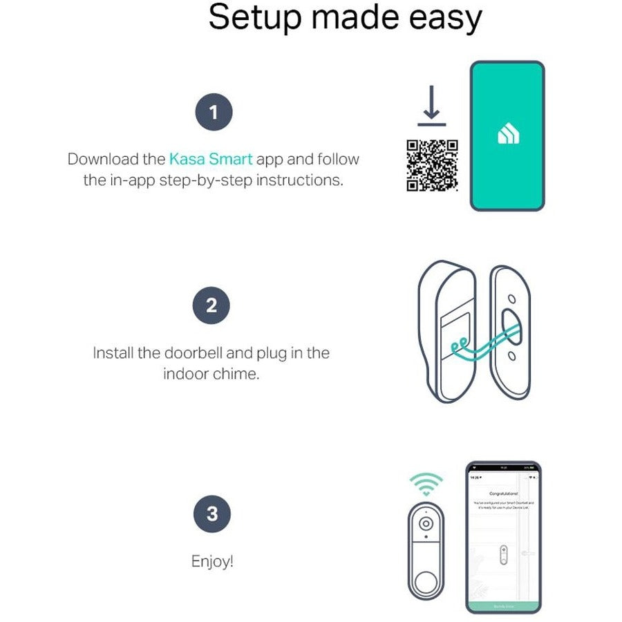 Tp-Link Kasa Smart Kd110 - Kasa Smart Video Doorbell Camera Hardwired W/ Chime