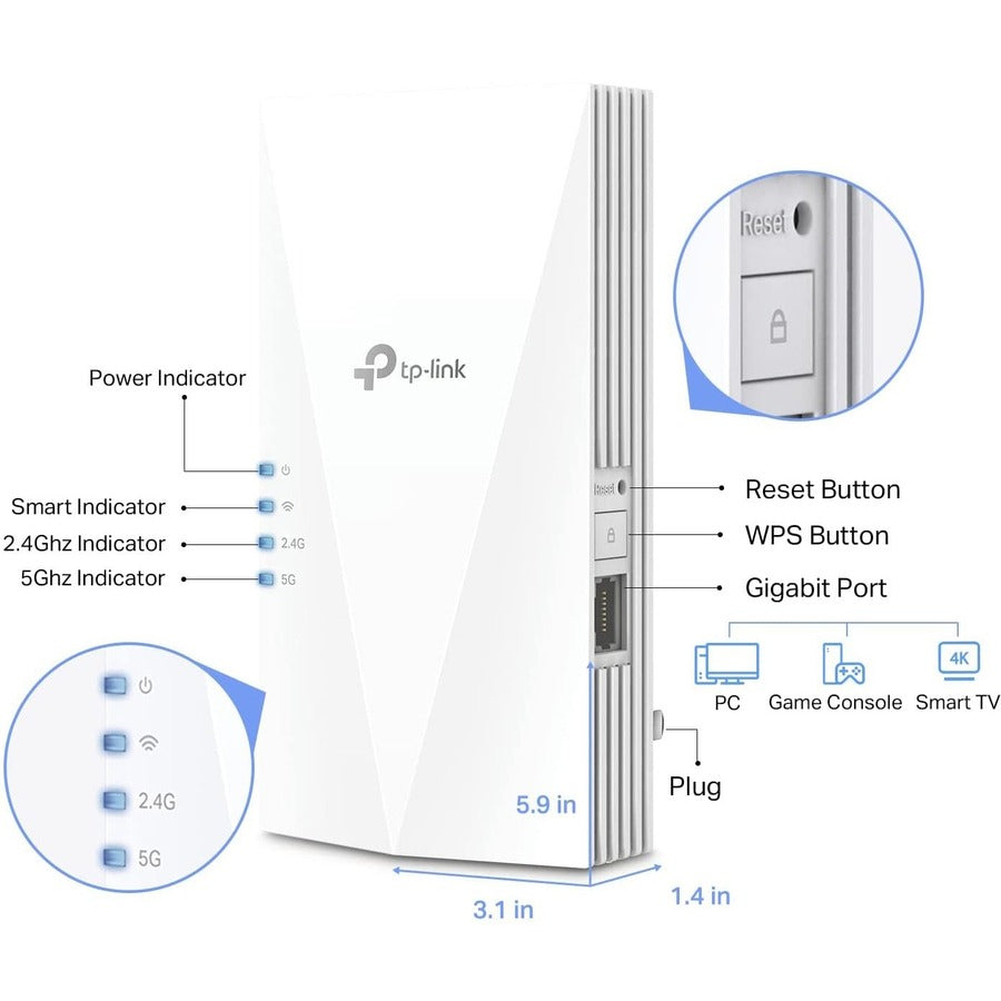 Tp-Link Re600X - Wifi 6 Extender - Internet Booster