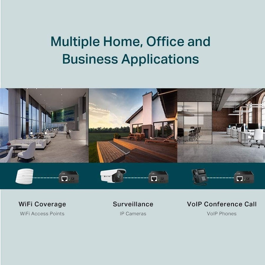 Tp-Link Tl-Poe150S - 802.3Af Gigabit Poe Injector - Convert Non-Poe To Poe Adapter - Auto Detects The Required Power - Up To 15.4W - Plug & Play - Distance Up To 100 Meters (328 Ft.) - Black