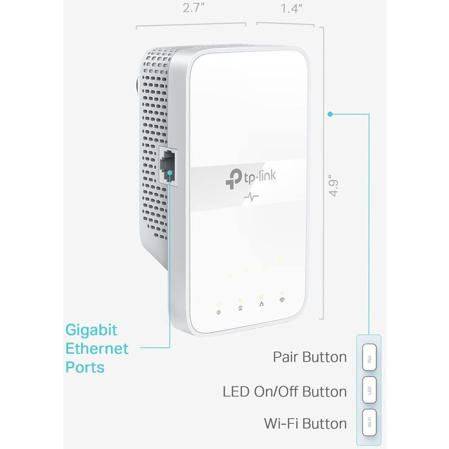 Tp-Link Tl-Wpa7617 - Av1000 Powerline Ethernet Adapter With Ac1200 Dual Band Wi-Fi