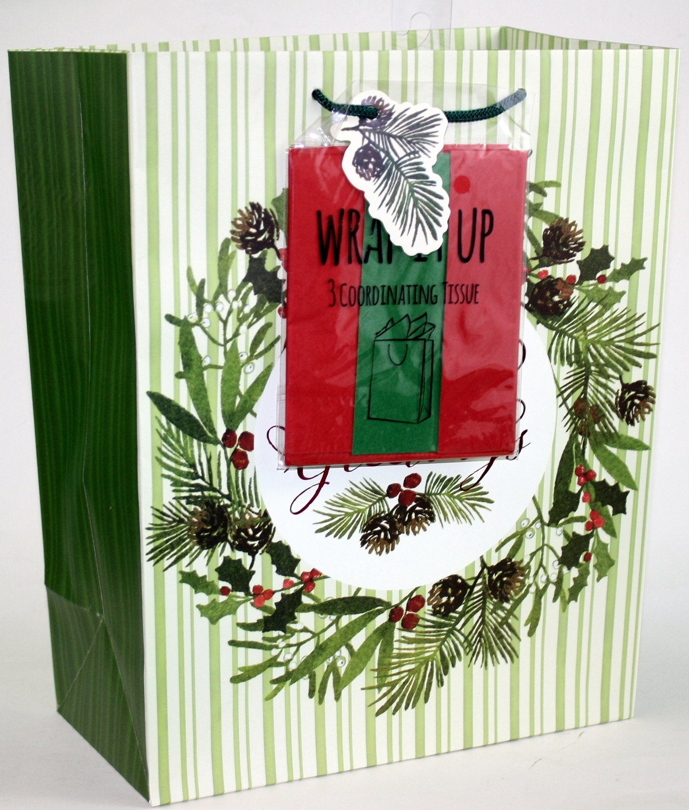 Traditional Gift Bag With Matching Tissue - Holiday Cheer Large