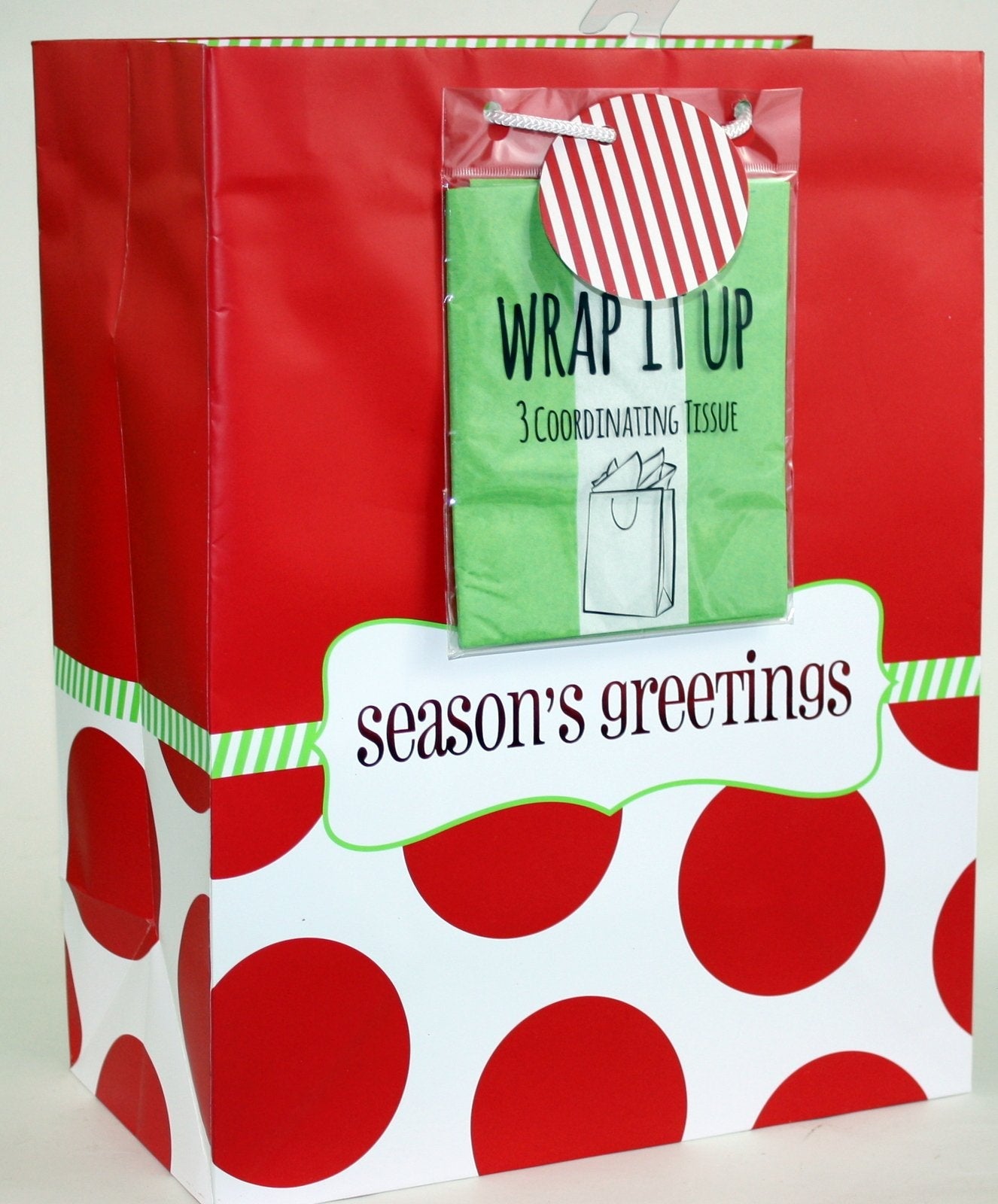 Traditional Gift Bag With Matching Tissue - Holiday Cheer Large