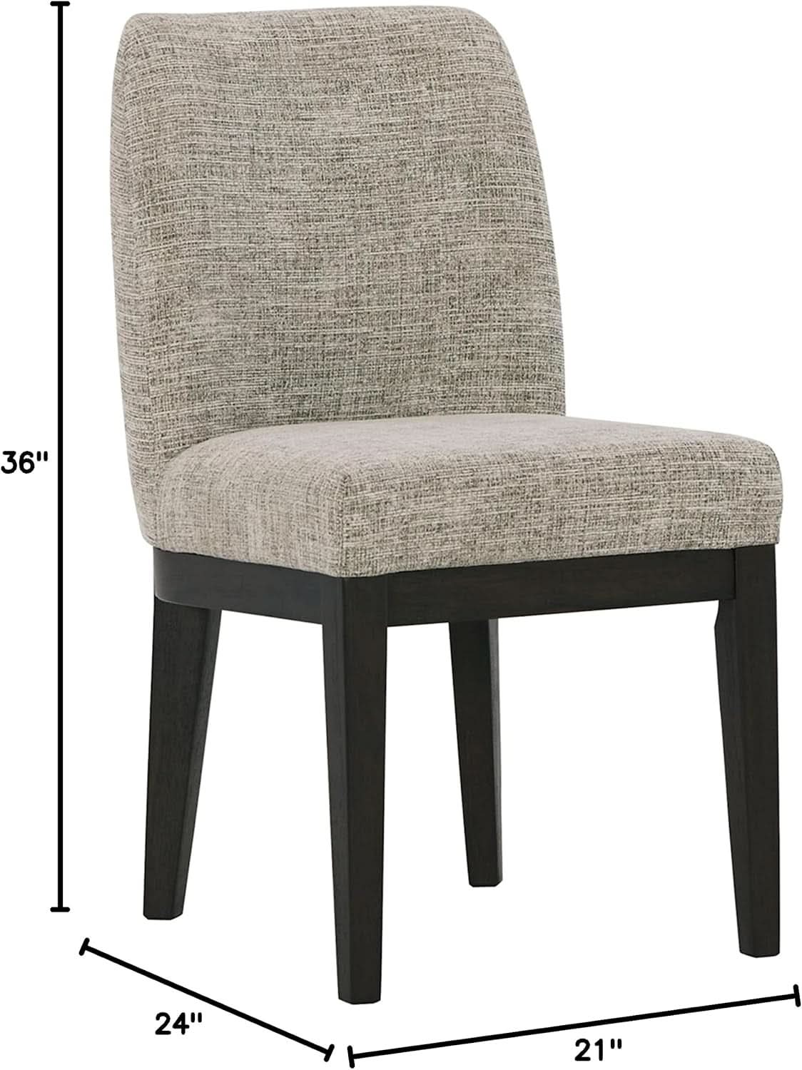 Traditional Upholstered Dining Chair Set Of 2 Dark Brown