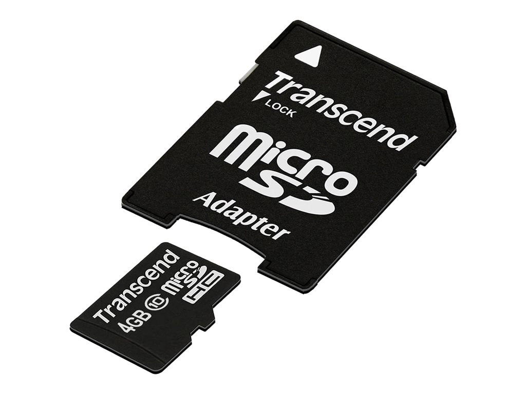 Transcend Premium - Flash memory card (microSDHC to SD adapter included) - 4 GB - Class 10 - 133x - microSDHC TS4GUSDHC10