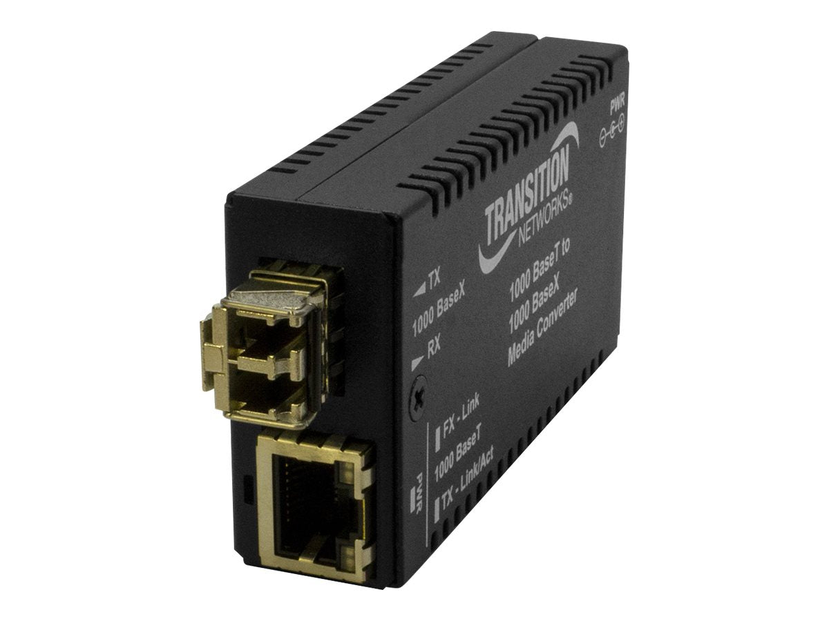 Transition Networks Stand-Alone M/GE-T Series - Fiber media converter - 1GbE - 1000Base-SX, 1000Base-T - RJ-45 / LC