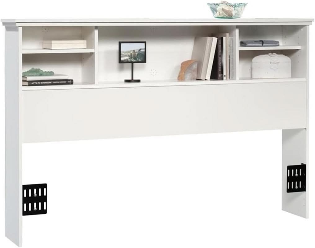 Transitional Engineered Wood Headboard with Adjustable Shelves