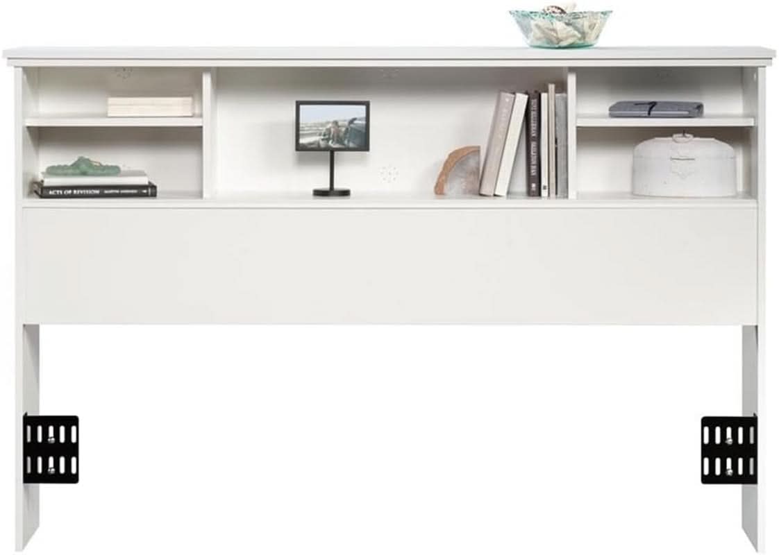 Transitional Engineered Wood Headboard with Adjustable Shelves