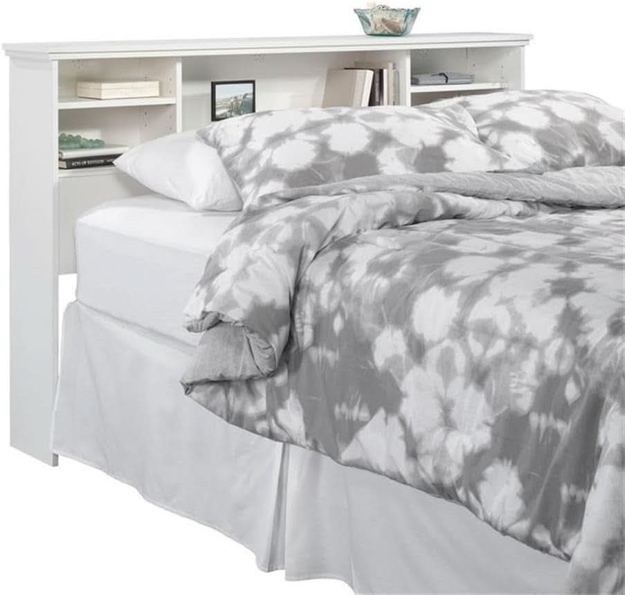 Transitional Engineered Wood Headboard with Adjustable Shelves