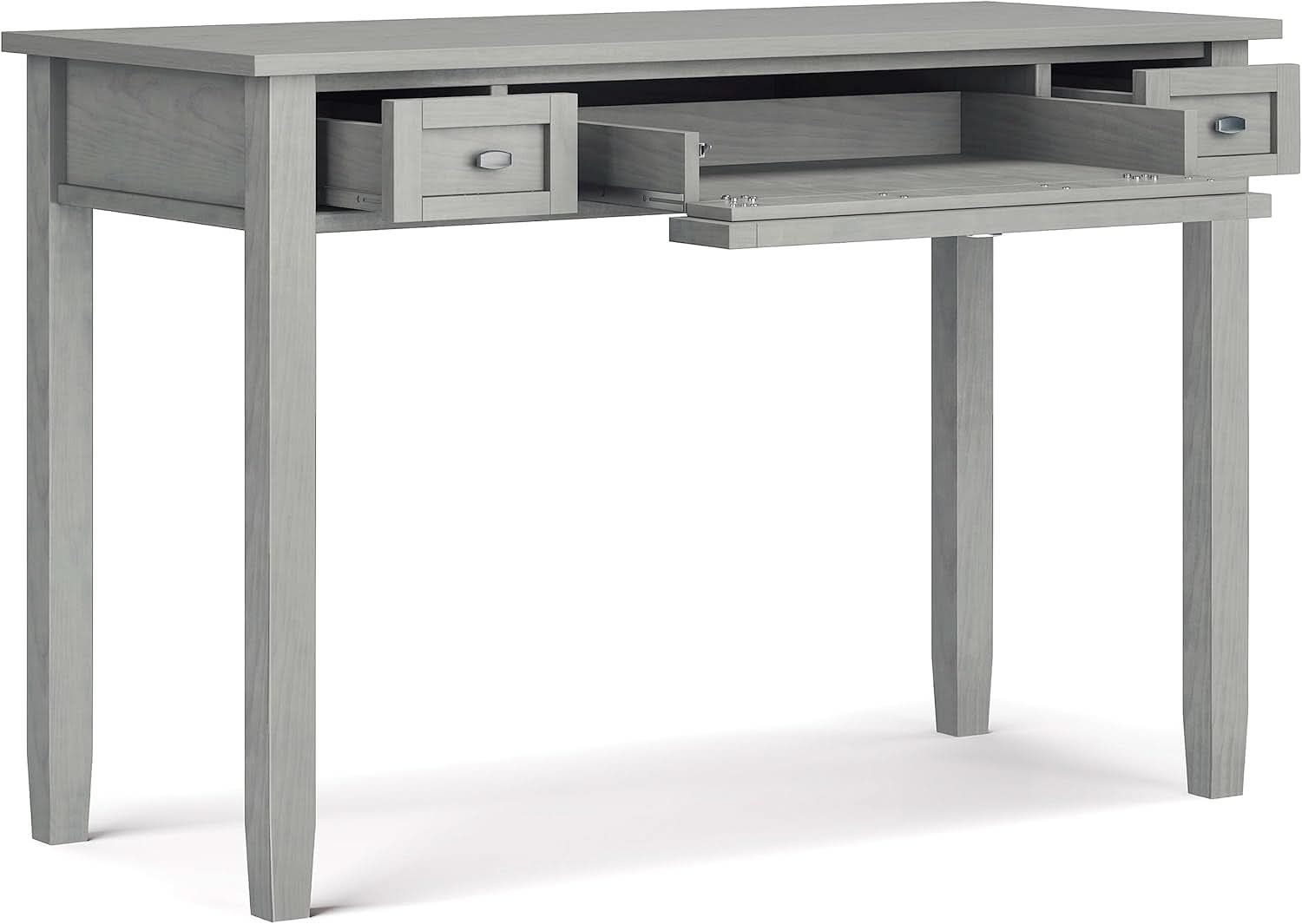 Transitional Solid Wood Writing Desk with Key Features