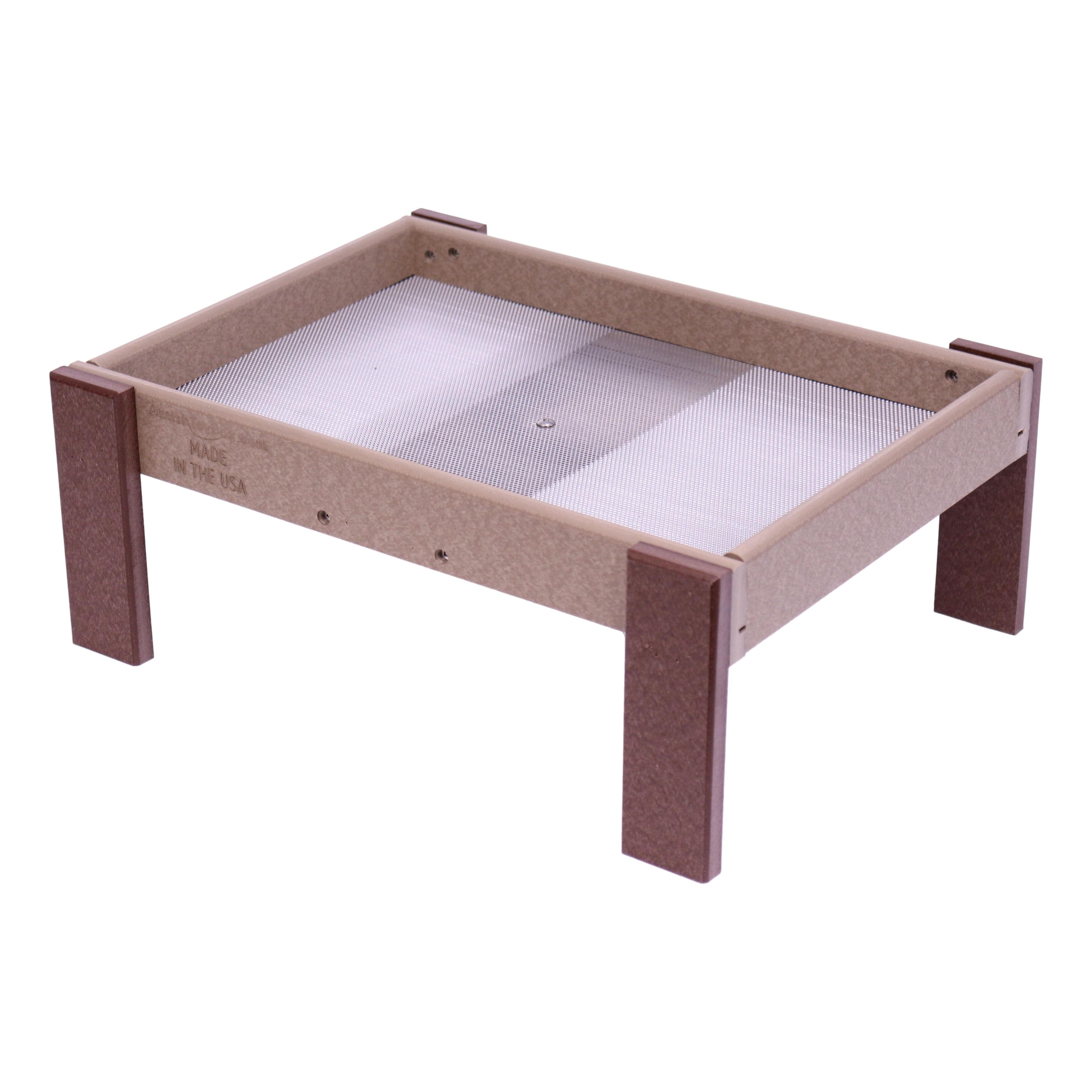 Tray Ground Bird Feeder, Wildlife Ground Feeder with Screen Mesh Tray