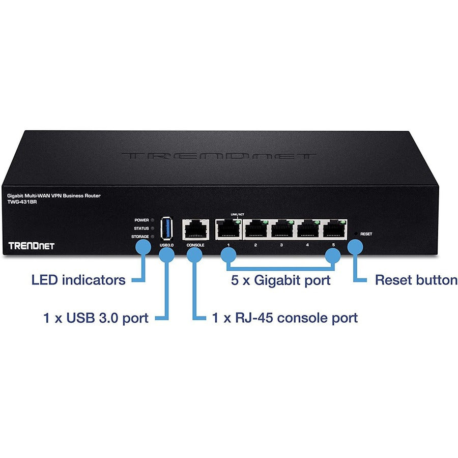 TrendNet TWG-431BR Multi-WAN VPN Business Router - Gigabit Ethernet Router | Tecisoft