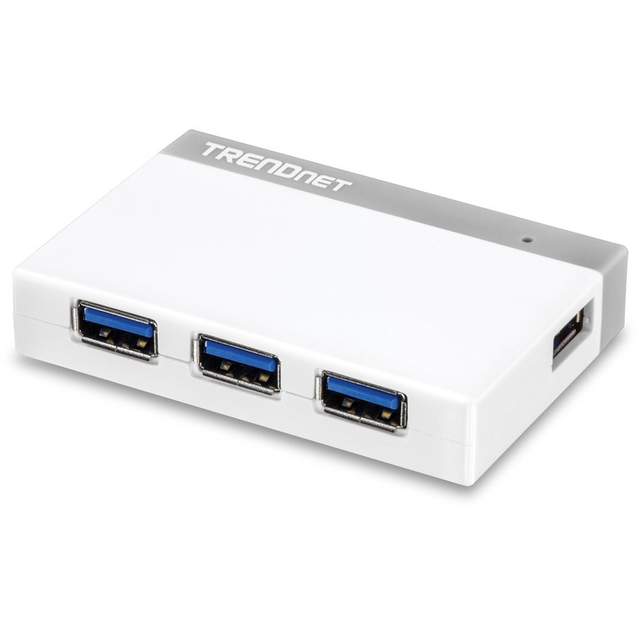 TRENDnet 4-Port USB 3.0 Ultra-Mini Hub, 1M (3ft. USB 3.0 cable), Up to 5Gbps, Power Adapter Included, Plug &Play, Backwards Compatibility with USB 2.0/USB 1.1, TU3-H4