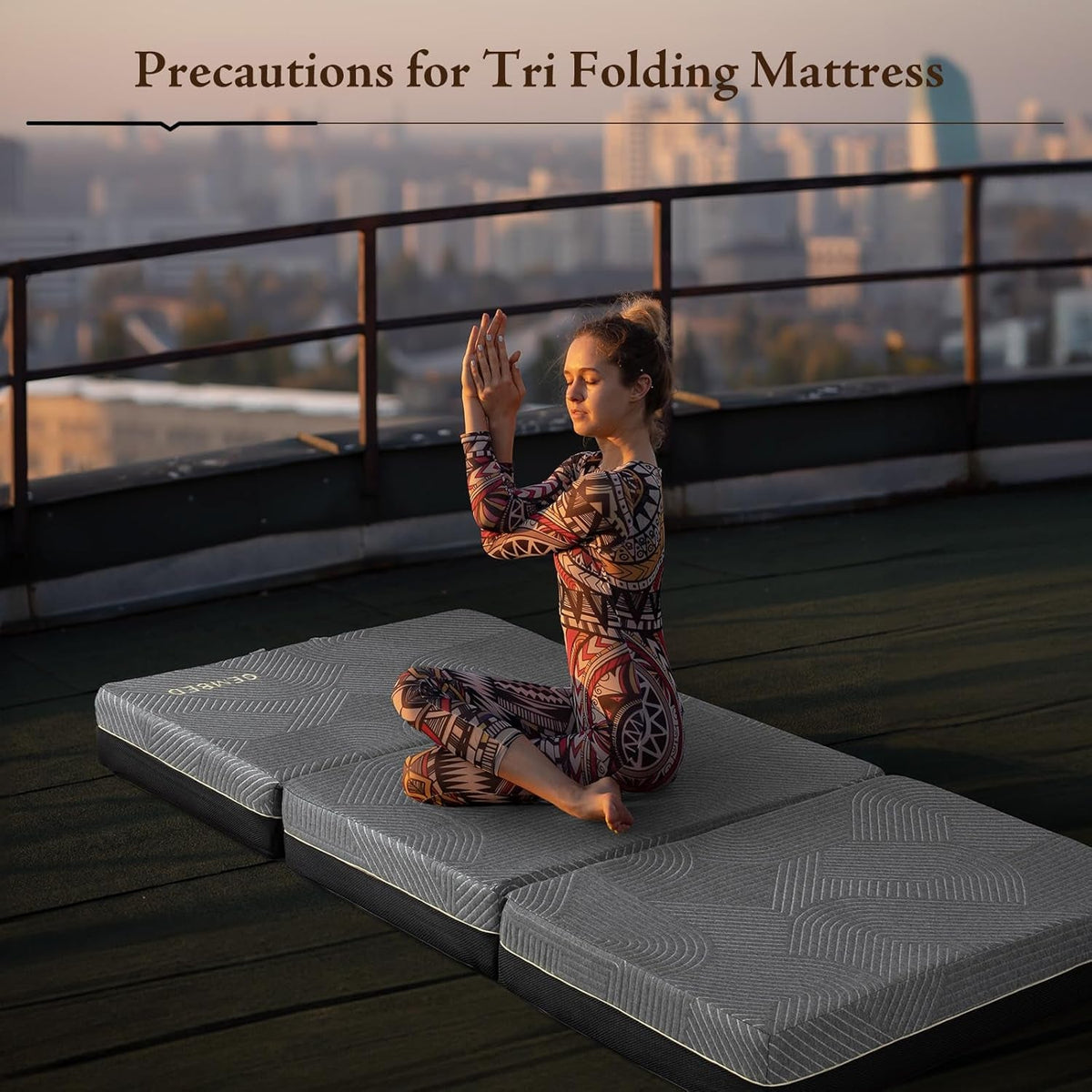 Tri Folding Memory Foam Mattress Twin Size 6 Inch With Non Slip Bottom