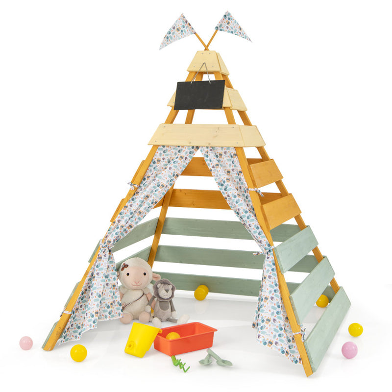 Triangle Hideaway Playhouse With Removable Chalkboard