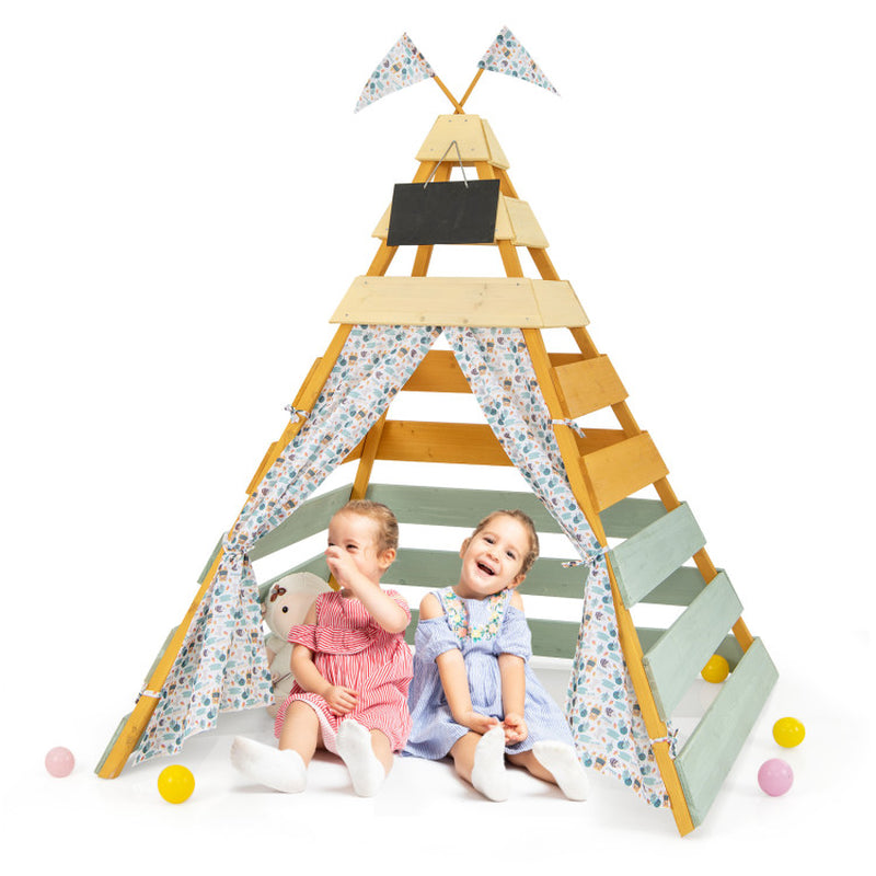 Triangle Hideaway Playhouse With Removable Chalkboard