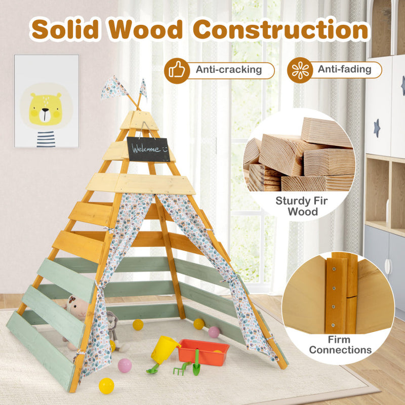 Triangle Hideaway Playhouse With Removable Chalkboard