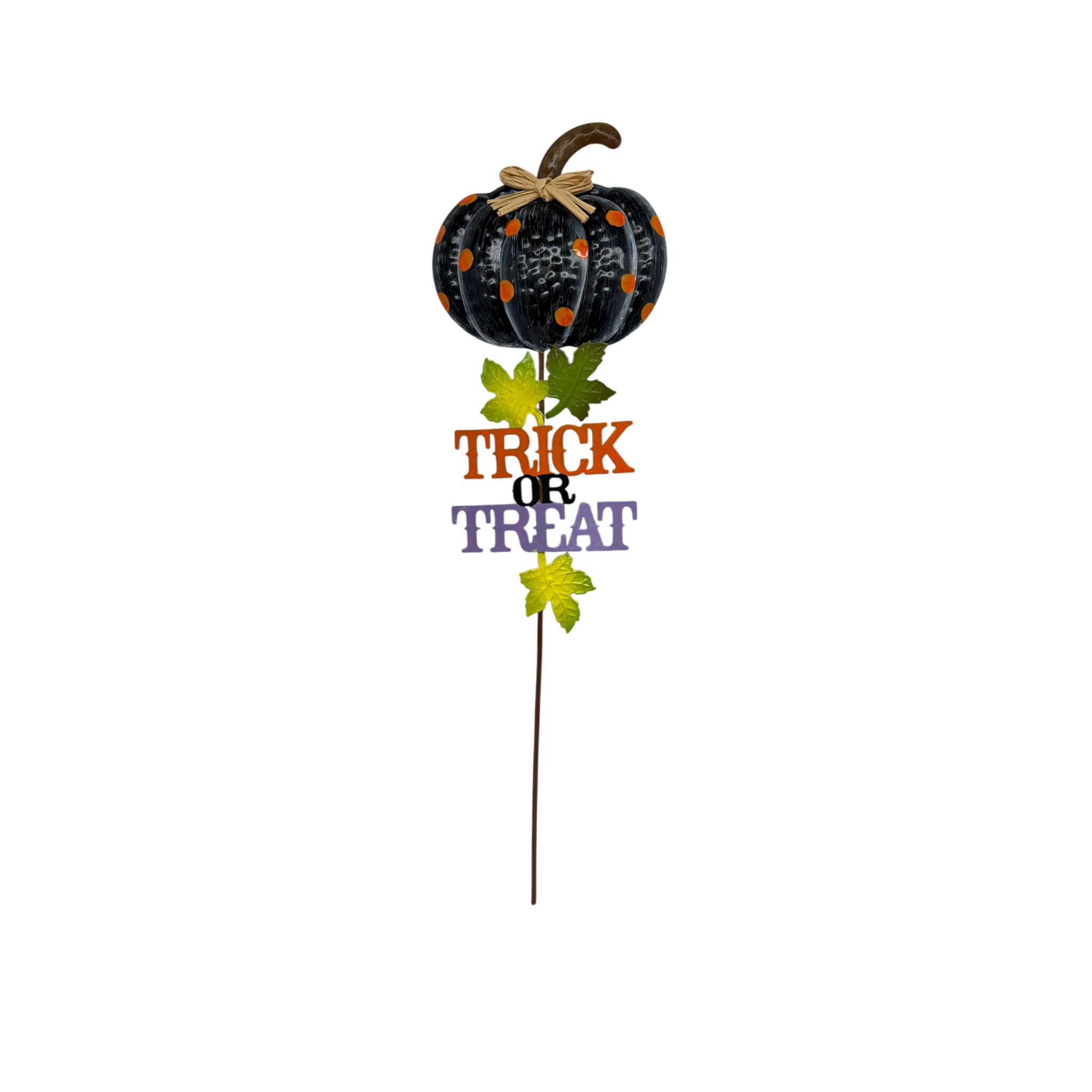 Trick Or Treat Black Pumpkin Garden Stake