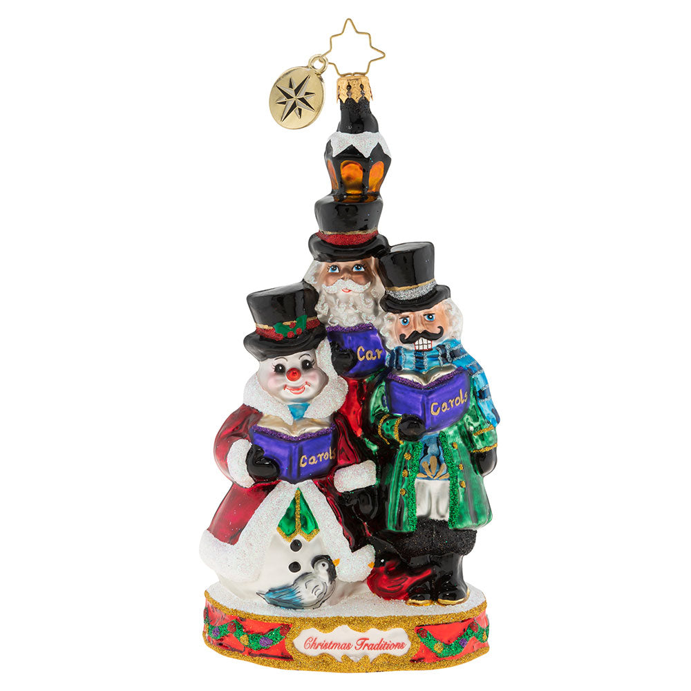Trio of Carolers! Glass Ornament
