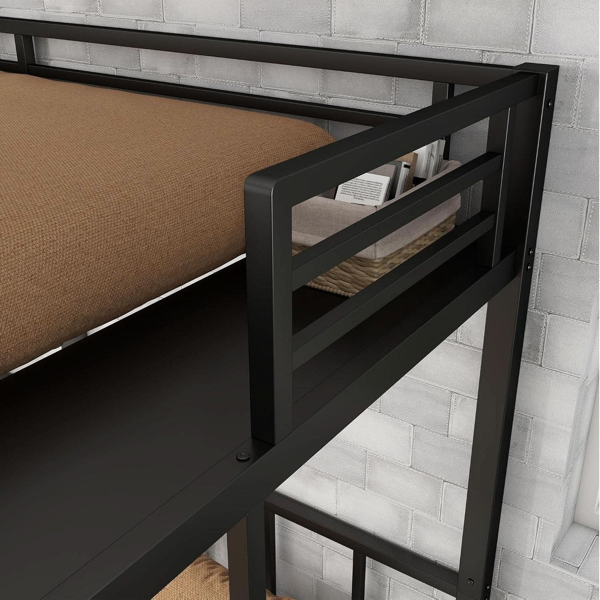 Triple Bunk Bed For Kids Metal Twin Over Twin Black